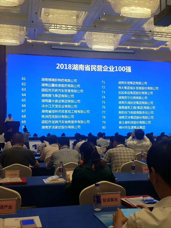 湖南省發(fā)布民營(yíng)企業(yè)100強(qiáng)名單，天嬌榮膺63位